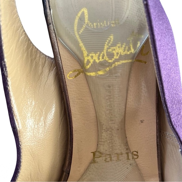 Louboutin Purple Slingback Heels Made in Italy EU 37 - Picture 8 of 10